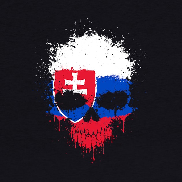 Chaotic Slovakian Flag Splatter Skull by jeffbartels